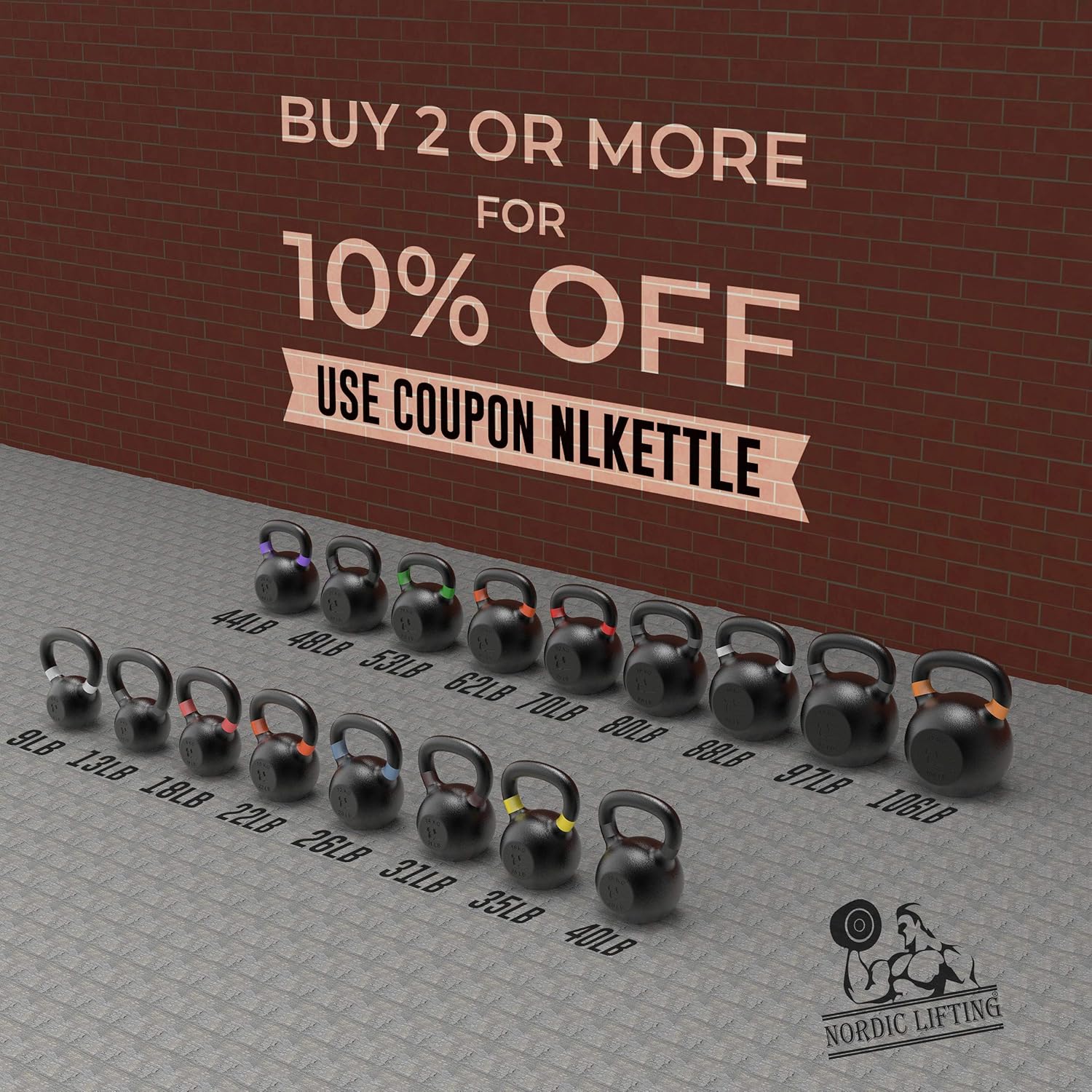 Kettlebell Made for CrossFit & Gym Workouts - Real Cast Iron for Strength Training by Nordic Lifting - 31 lb : Sports & Outdoors