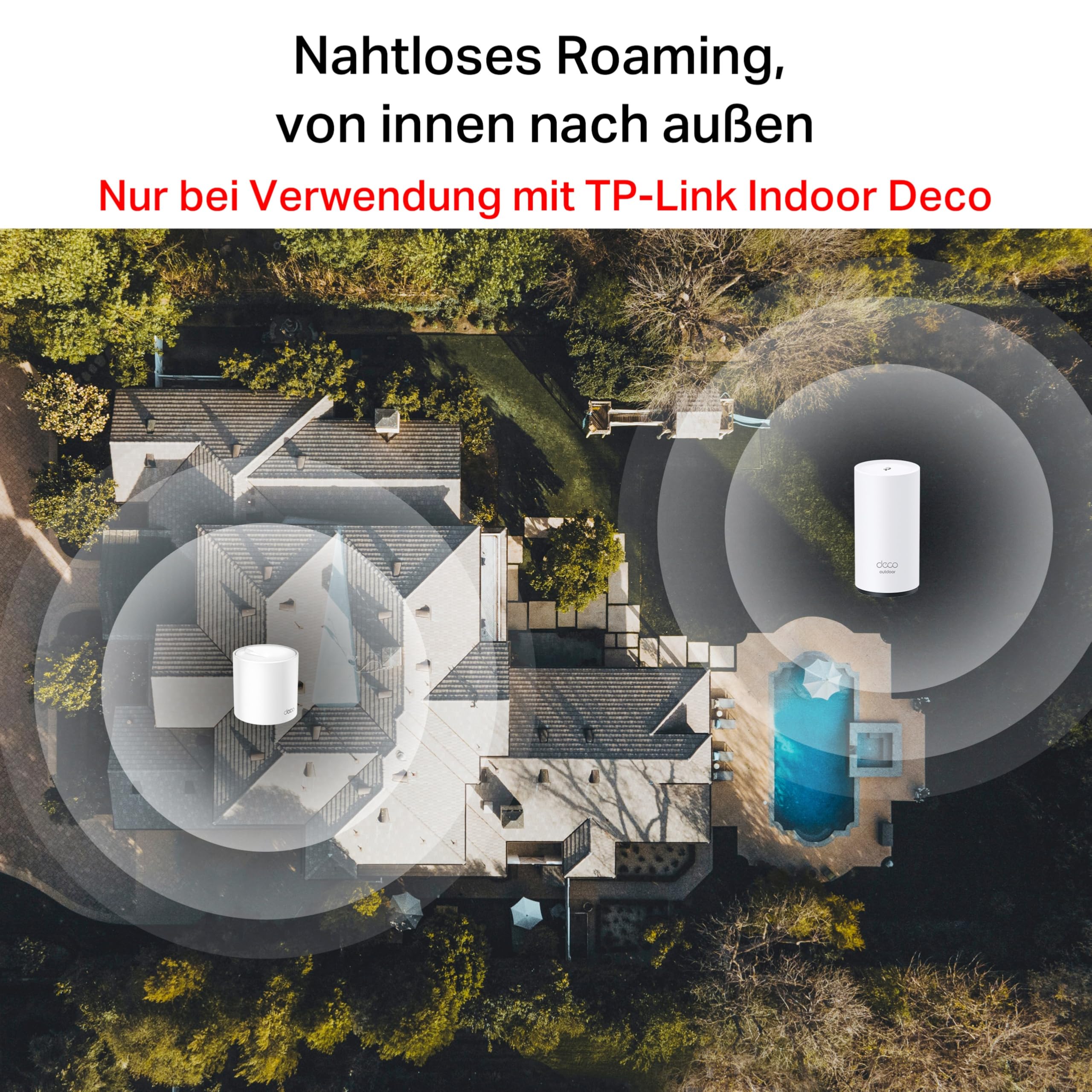 TP-Link Deco X50-Outdoor Wi-Fi 6 Mesh WLAN, AX3000 Dualband Router (2× Gigabit Ports, 802.at PoE, Außenbereich, Kompatibel mit Allen Deco-Modellen)