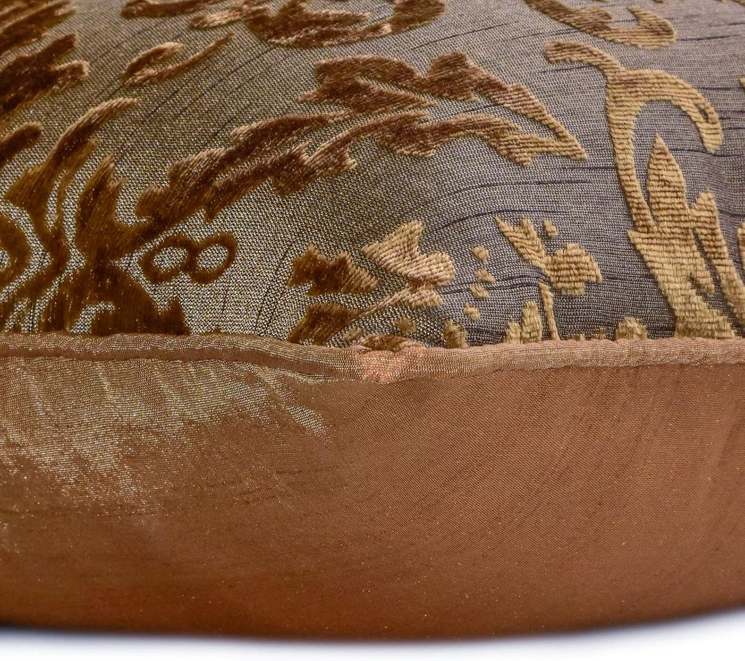 The HomeCentric Decorative Olive Green 12"x12" (30x30 cm) Throw Pillows, Velvet Burnout Velvet Throw Pillows for Couch, Damask Pattern Modern Easter - Folding Flames