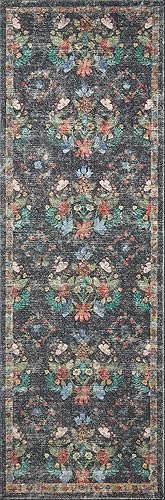 Miniatura 5 de Loloi Rifle Paper Co. Courtyard Collection COU-04 - Alfombra de área color carbón de 5 pies x 7 pies y 6 pulgadas. CloudPile