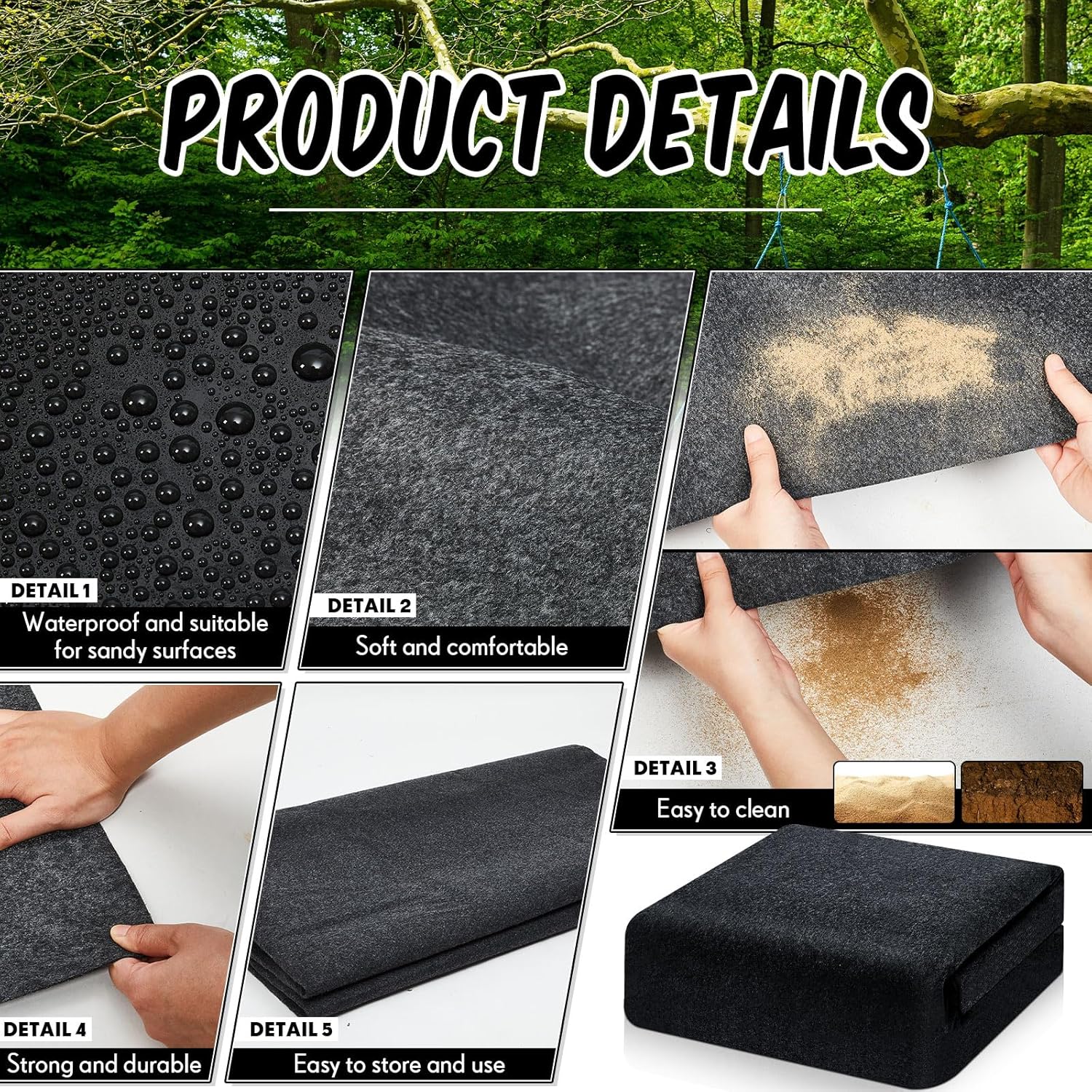 Tinideya 6.5 x 4.9 ft Outdoor Storage Shed Floor Mat Waterproof, Non Slip & Washable Camping Tent Carpet for Outdoor Camping, Lawn Supplies Storage(Storage Shed Not Included)