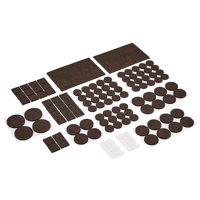 Amazon Basics Felt Furniture Pads, Brown and Transparent