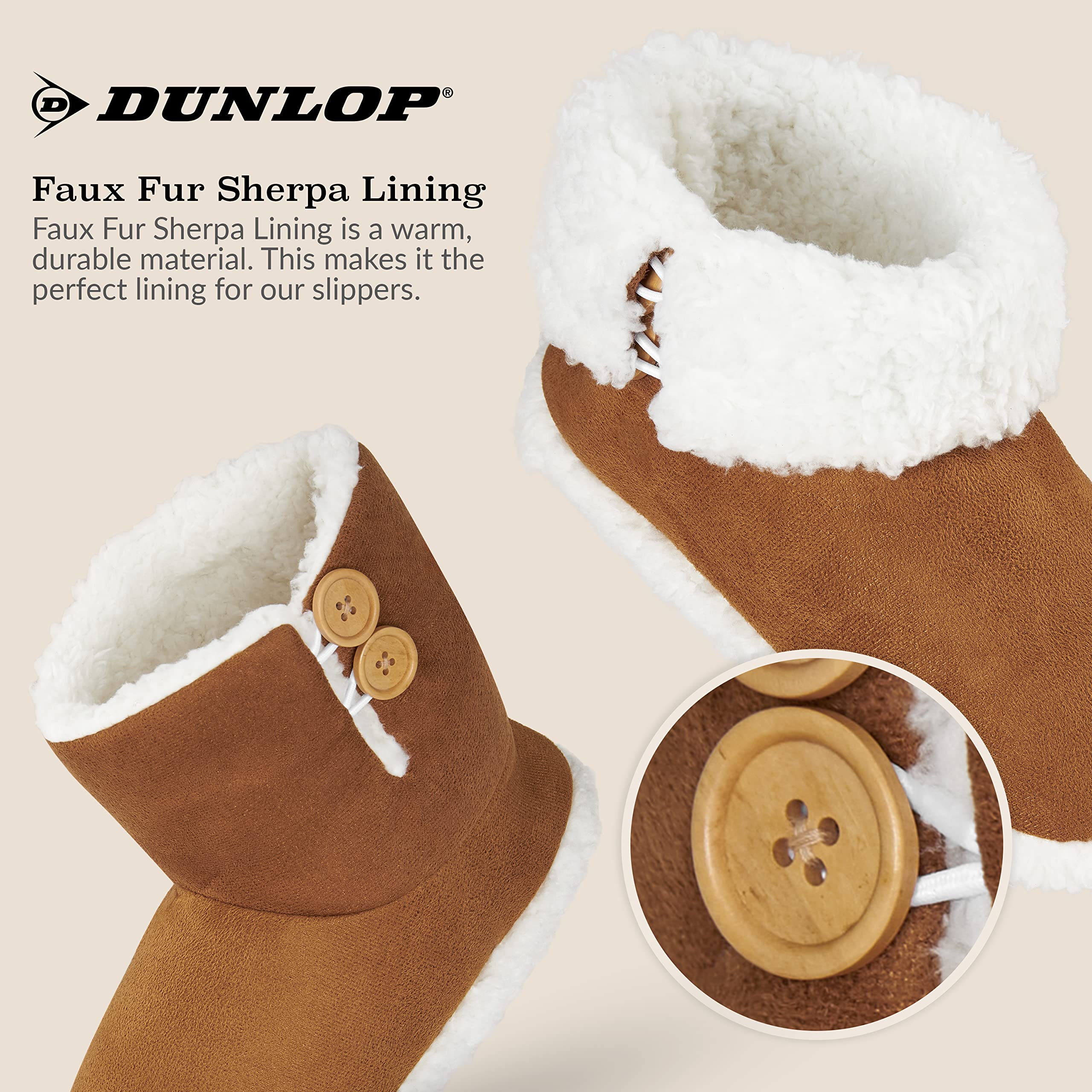 DUNLOP Pantofole Donna Invernali a Stivaletto Antiscivolo Memory Foam Regalo di Natale