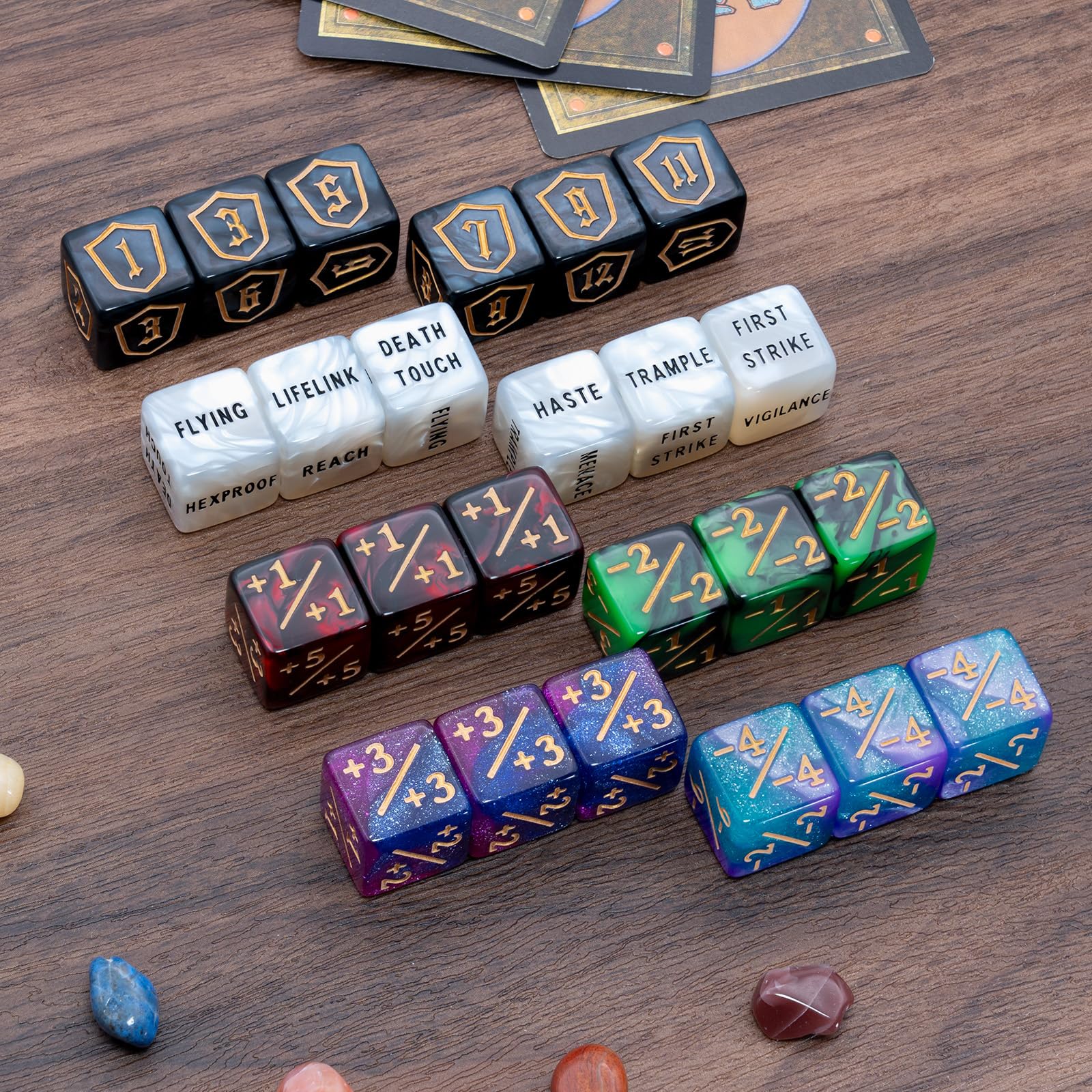 Amazon.com: 68 Pieces MTG Dice Counters Set, Plus 1 Life Counter Ability  Keyword Shield Token with Spindown Dice & D20 for MTG, Magic Cards Gaming  Accessories : Toys & Games