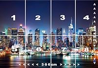 murimage Fotótapéta New York Manhattan Éjszakai Panoráma 366x254cm Ragasztóval Hálószoba Nappali Iroda Fali Dekoráció 3