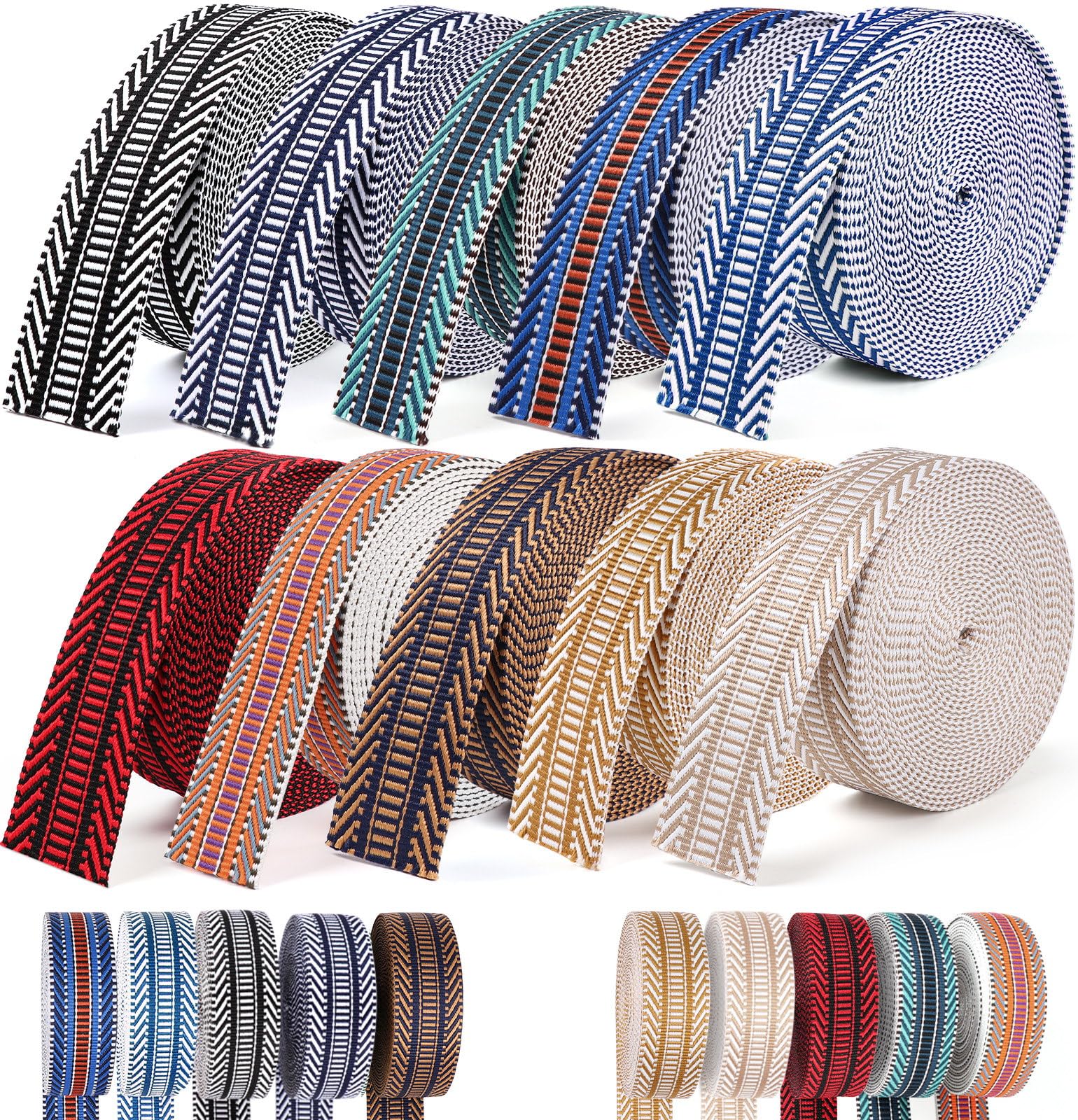 1.5" Jacquard Webbing - 20 Yards for Bags & Crafts -1