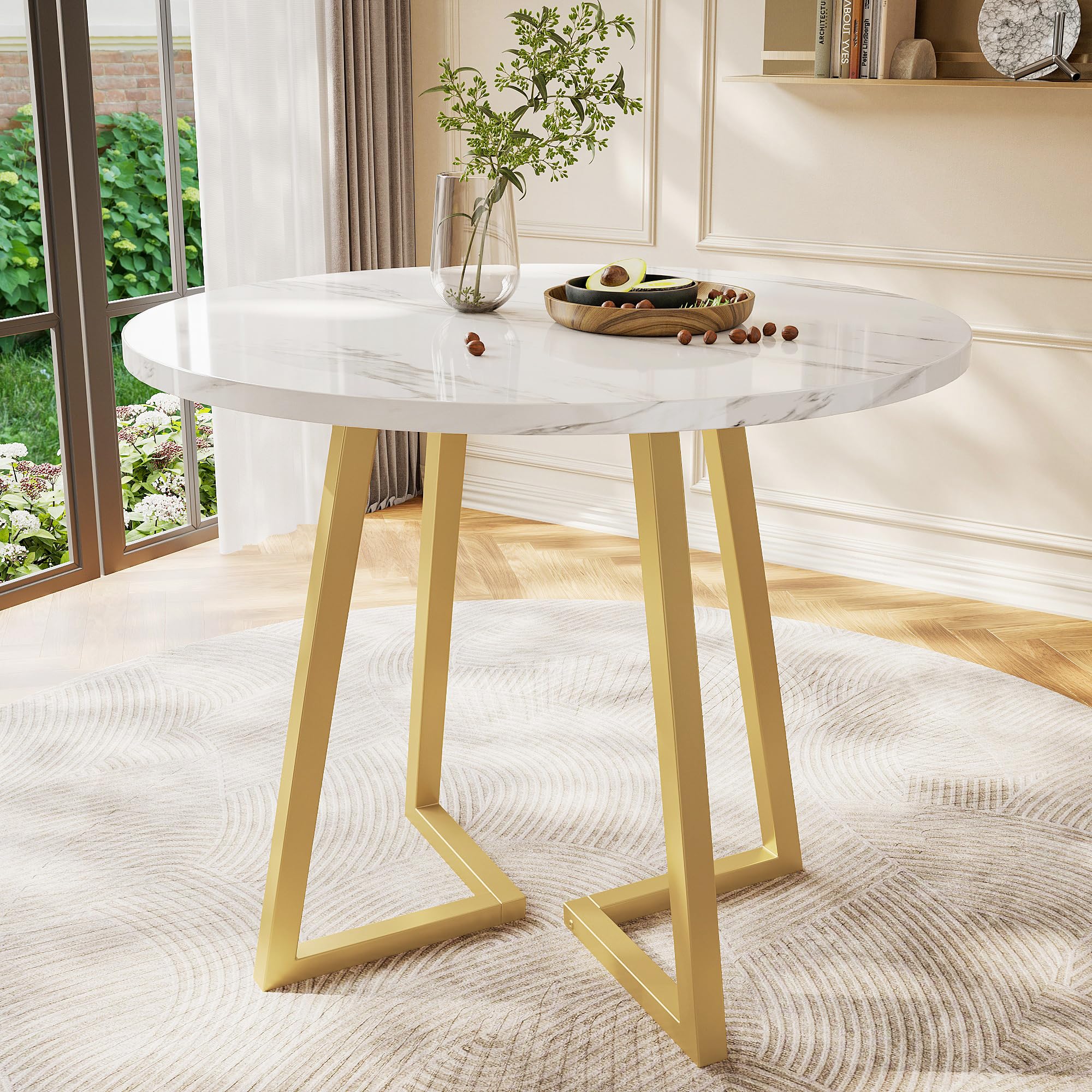 Table de cuisine réglable aspect marbre STAPERFO pour salon et repas