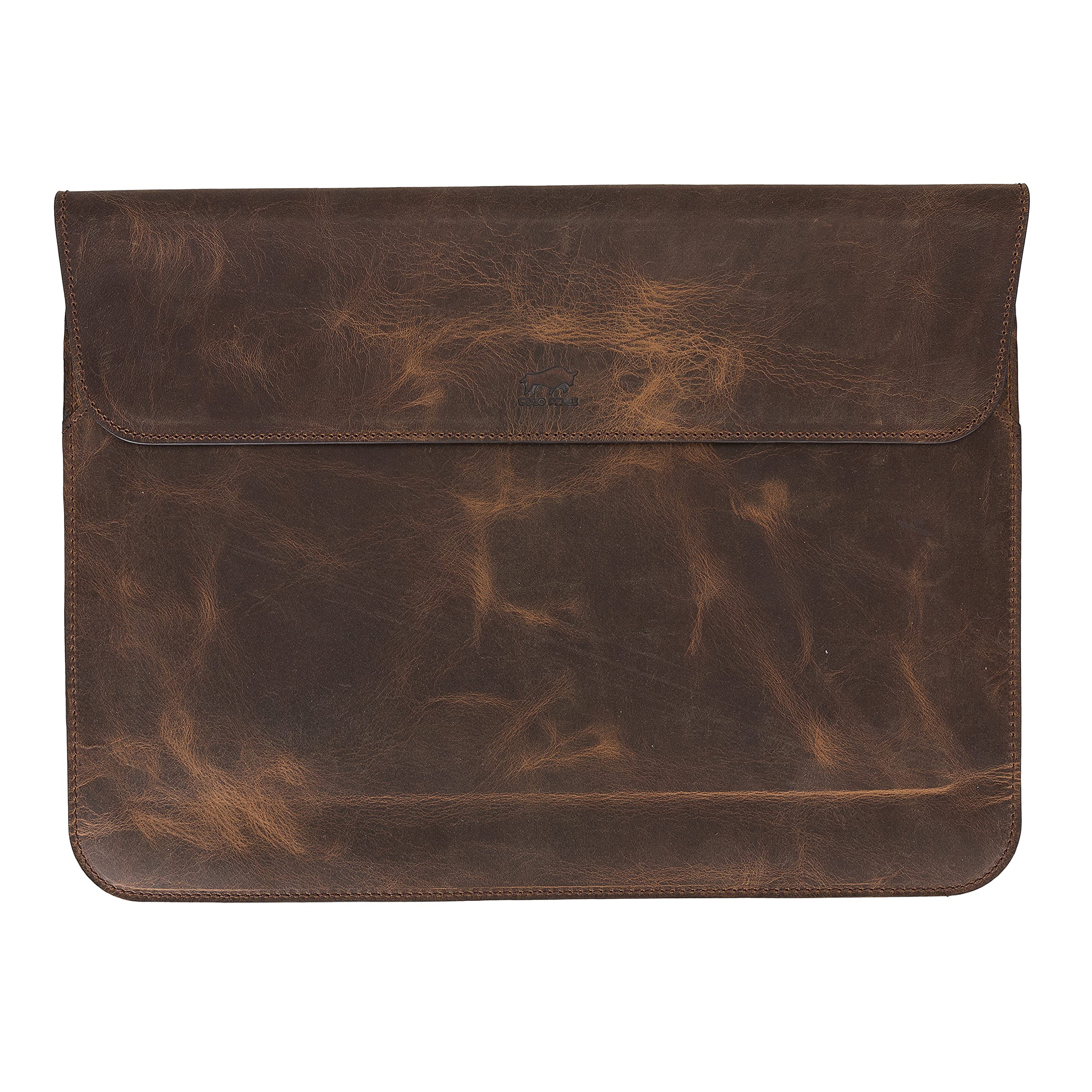 Solo Pelle MacBook Pro 13 und 14 Zoll & Air Retina 13 Zoll Retina, Air M1 Pro Ledertasche Case Hülle Montana für das Apple MacBook Pro 13" Inch aus echtem Leder (Vintage Braun)