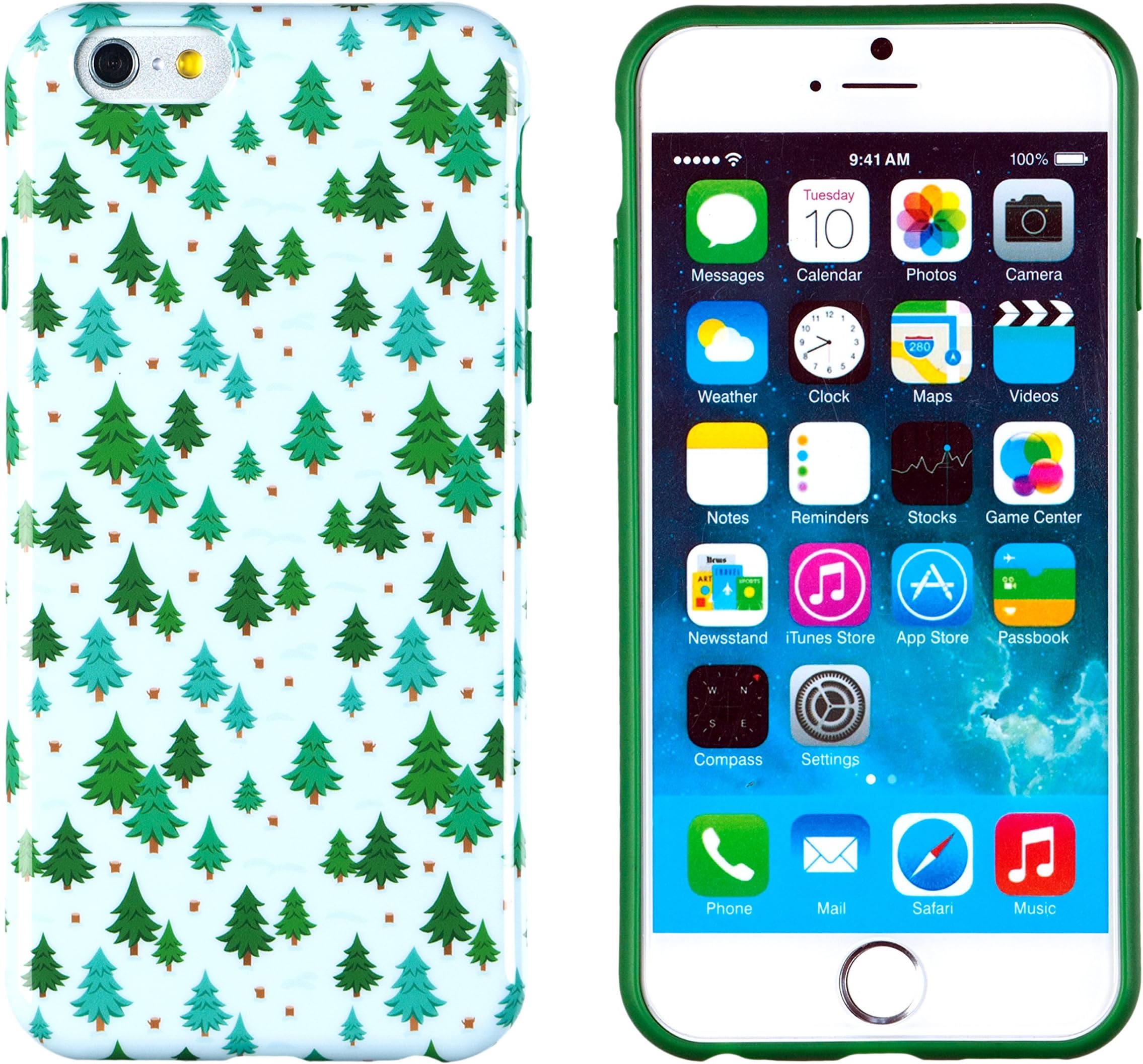 iPhone 6 Plus + Case, DandyCase Perfect Pattern *No Chip/No Peel* Flexible Slim TPU Case Cover for Apple iPhone 6 Plus (5.5" Screen) [Christmas Trees]