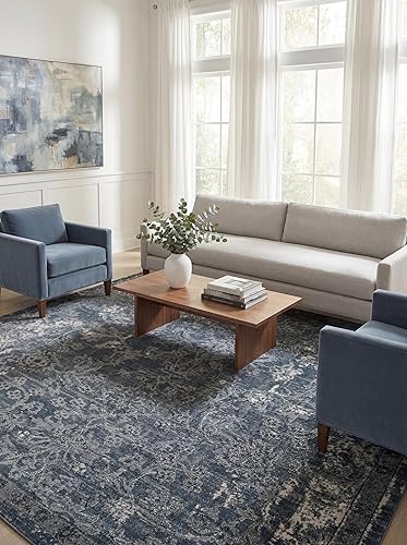 Miniatura 18 de Rugs.com Oregon Collection - Alfombra de pelo bajo color marfil de 7 x 10 pies, perfecta para salas de estar, comedores grandes, planos abiertos