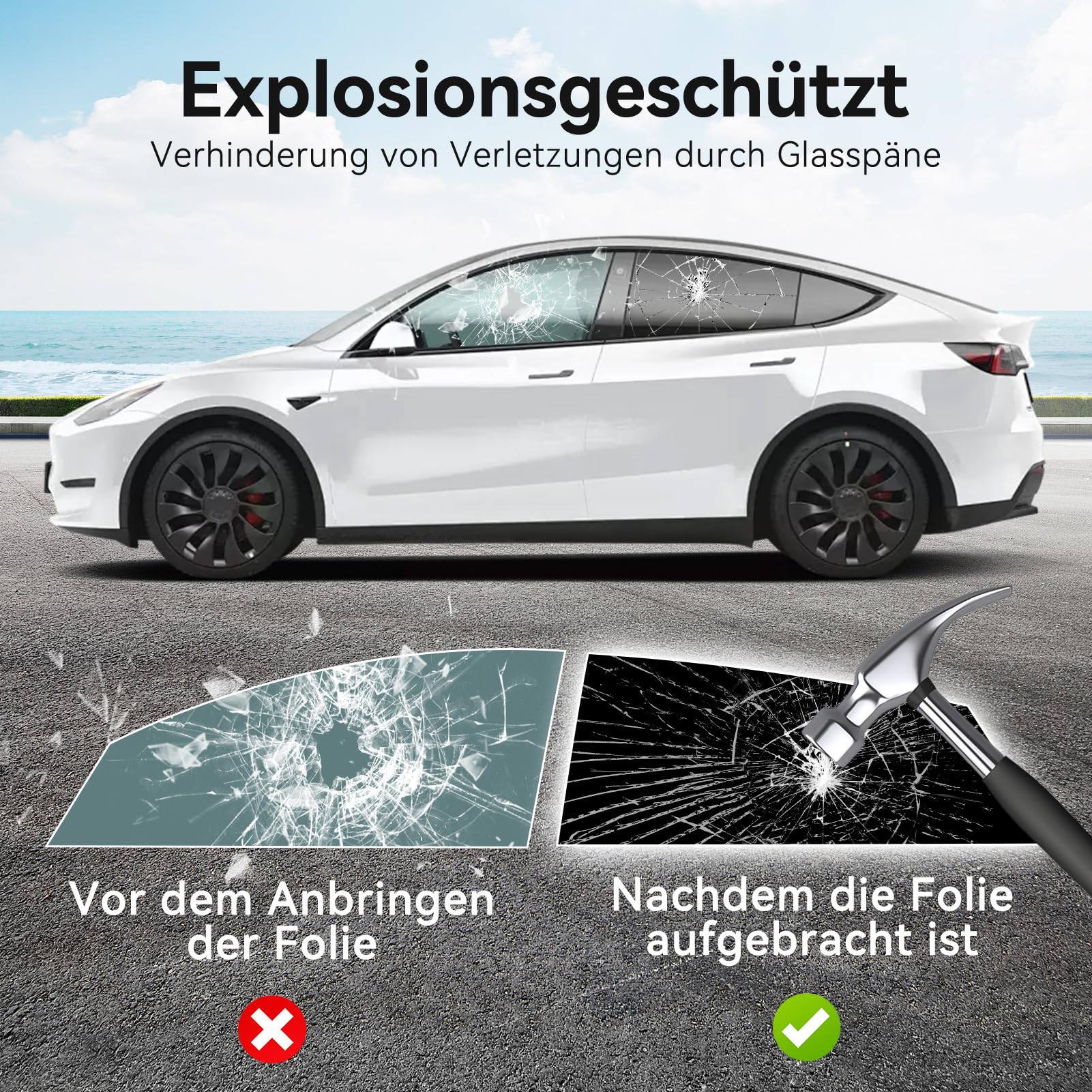 Vepagoo Tönungsfolie Auto, Scheibentönungsfolie Auto, 20% VLT - Länge: 610CM, Breite: 61CM, blockiert UV-/IR-Strahlen, Hitze und Blendung - Kratzfeste Autofensterfolie Heat & Glare