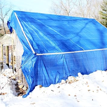 E&K Sunrise 6 x 10 Finished Size General Multi-Purpose Tarpaulin 5-mil Poly Tarp - Elue - Set of 1
