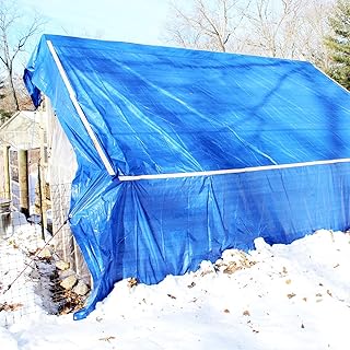 E&K Sunrise 5' x 7' Finished Size General Multi-Purpose Tarpaulin 5-mil Poly Tarp - Blue