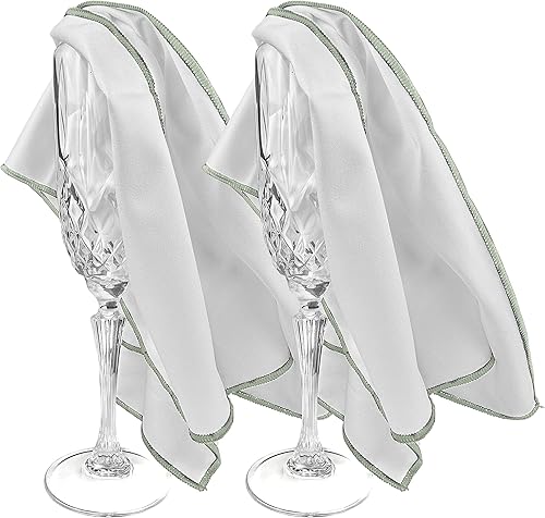 Miniatura 10 de Paquete de 2 paños de microfibra para pulir copas de vino de alta calidad, toallas de secado grandes sin pelusa para lentes, copas, cristalería,