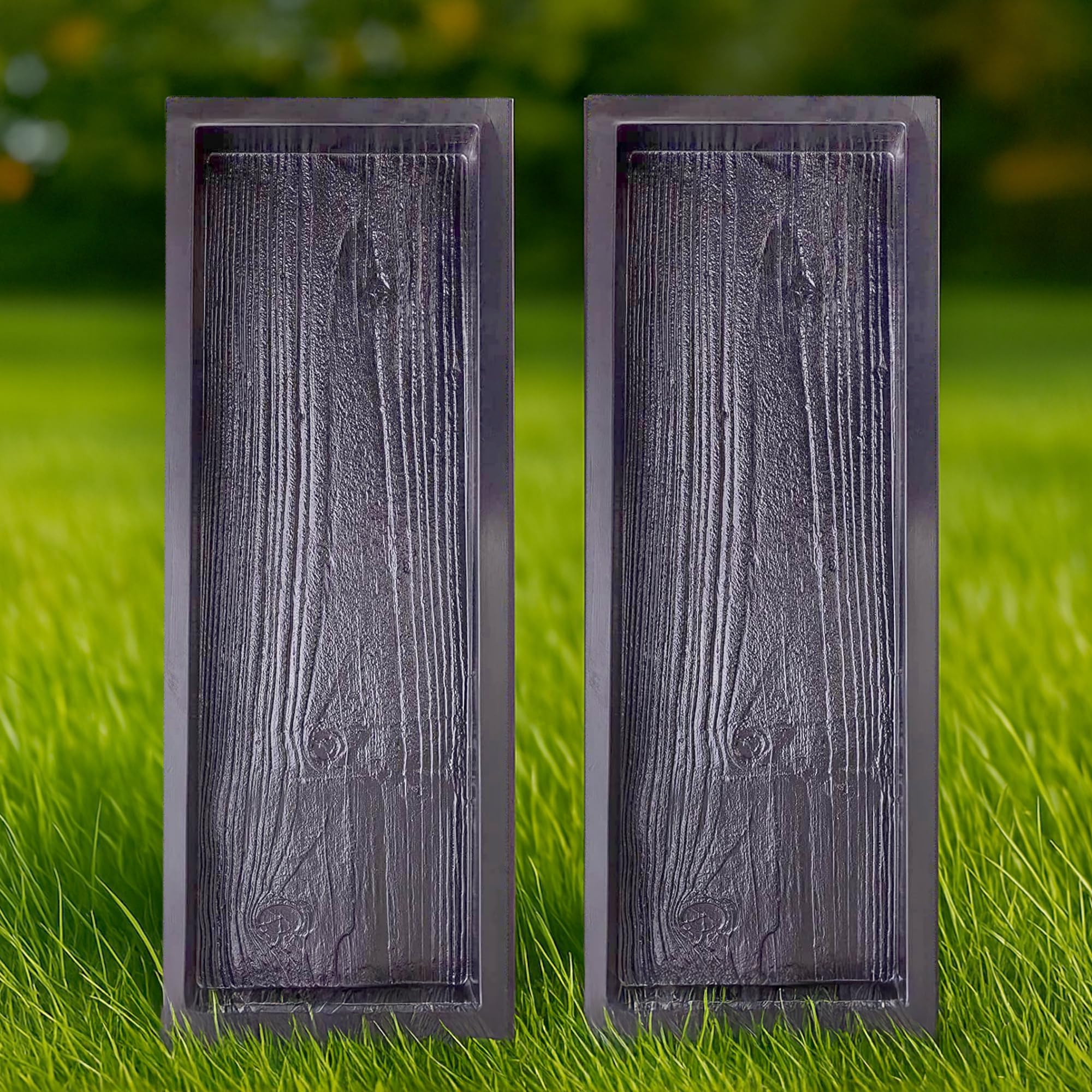 BETONEX Big DIY Precast Concrete Molds 2 pcs Wooden Pavers Cement Paver Mold - Pathmaker ii Mold Hormigon Molde - Paving Stone Mold Paver Molds for Concrete - DIY Stepping Stone Molds Forms