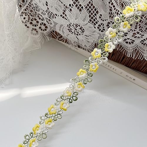 Miniatura 9 de Cinta de encaje floral de arco iris, decoración bordada, apliques bordados, cinta para coser bricolaje, boda, novia, niños, decoración de vestidos,