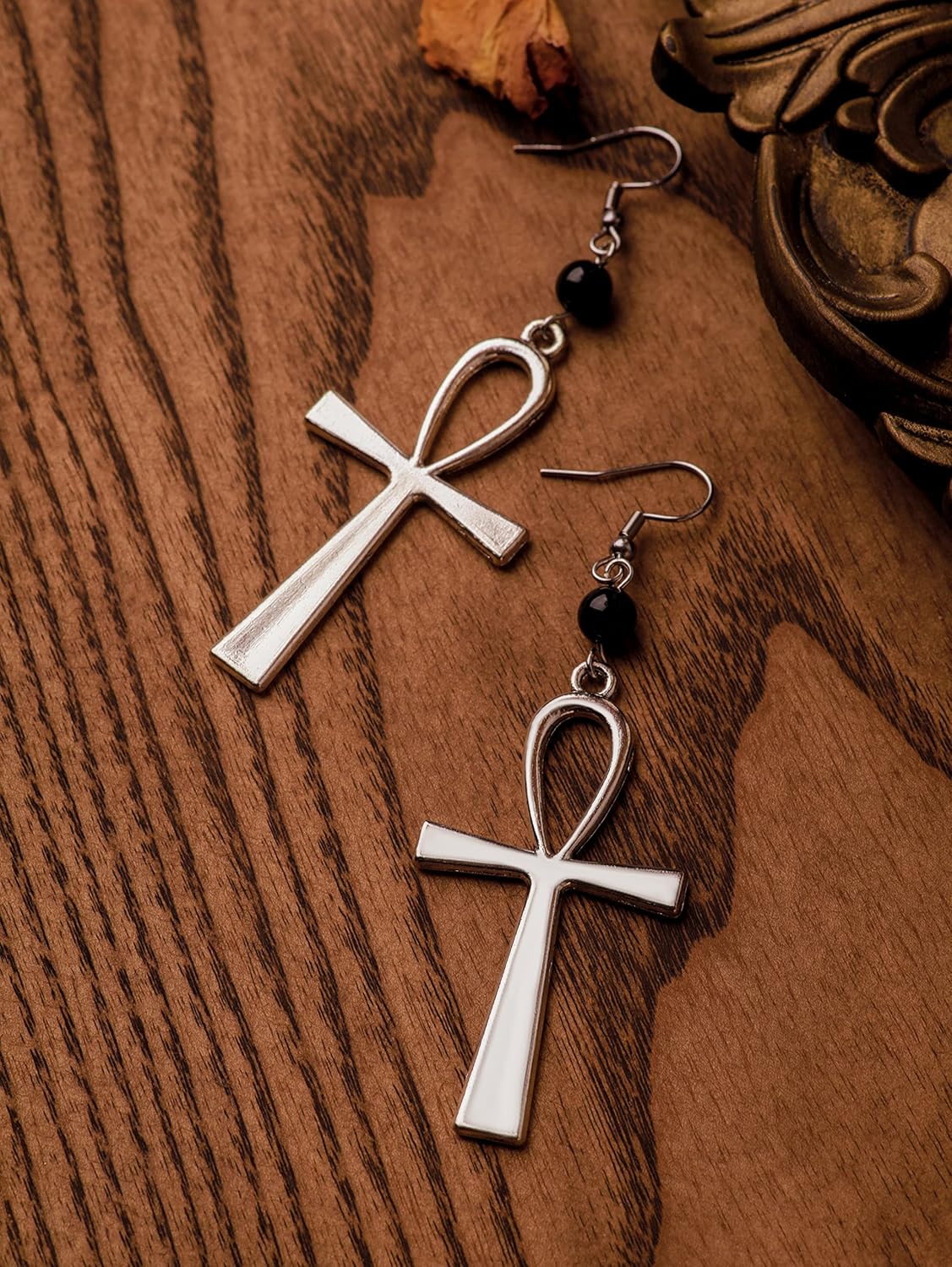 Sacina Gothic Ankh Earrings, Cross Dangle Earrings, Goth Earrings, Halloween Christmas New Year Jewelry Gift for Women, Men - Image 6