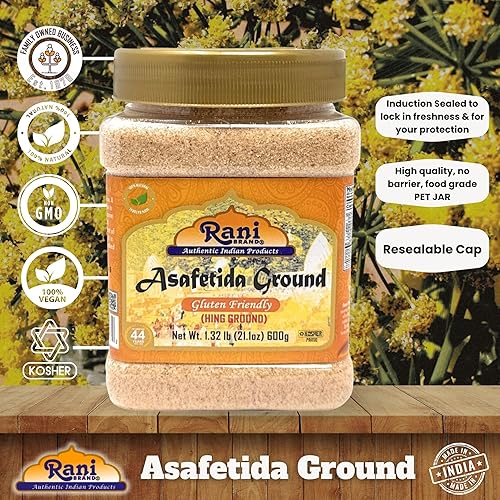 Vista 31 de Rani Asafetida (Hing) Molida de 3.75 oz (106 g) Apto para gluten, tarro de PET ~ Todo natural Sin sal Vegano Sin OMG Especias indias