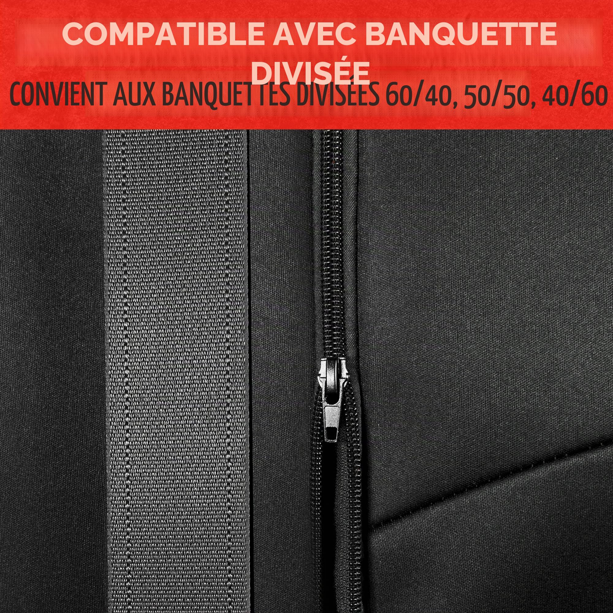 Motor Trend SpillGuard Housse de Protection de siège arrière en néoprène imperméable pour Voitures avec Coutures Grises et Rembourrage pour Enfants et Chiens