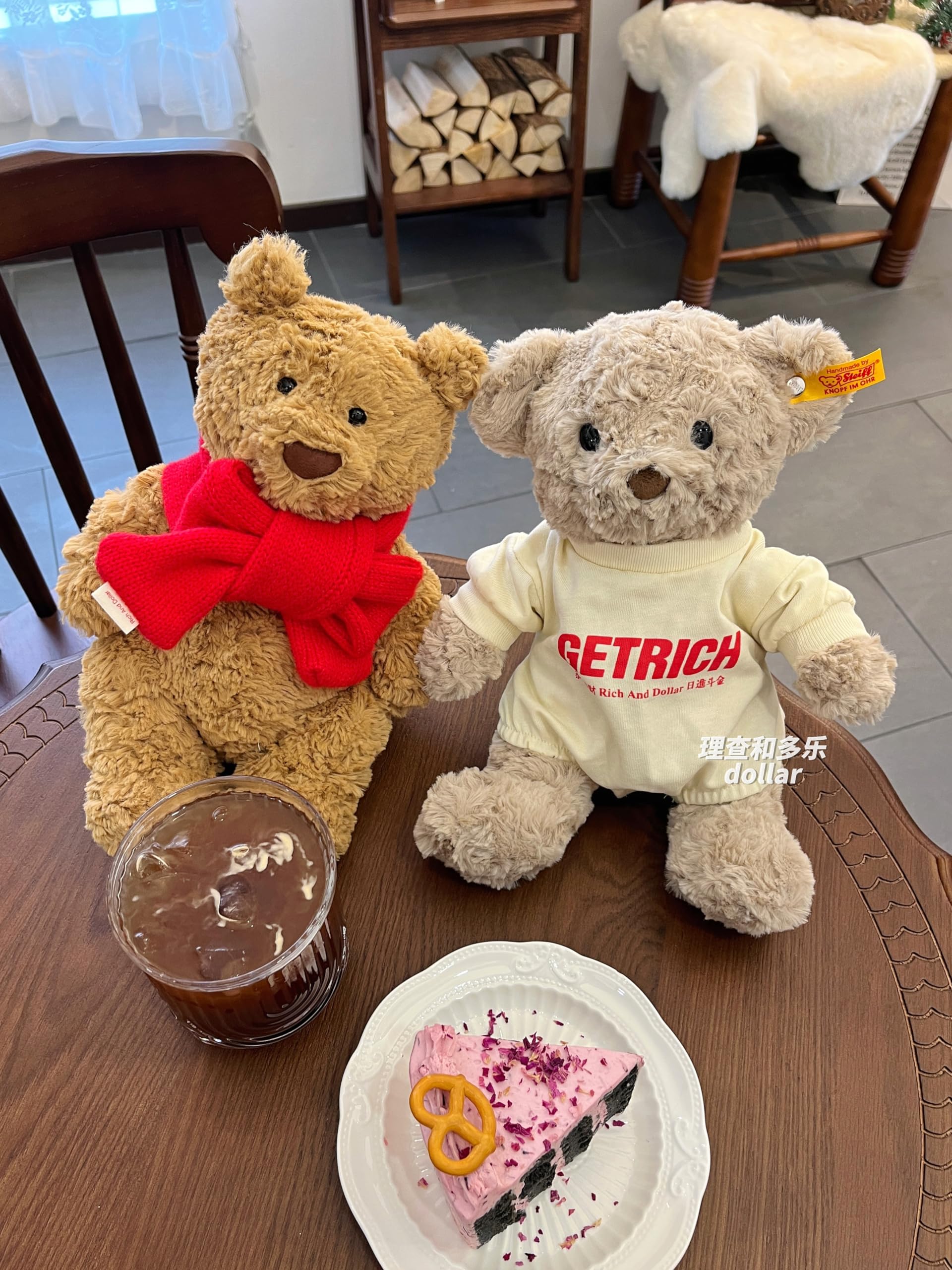 12inch Teddybear Clothes Chinese New Year Doll Clothes,Clothes for bumbly and Bartholomew Bear,Stuffed Animal Outfit fis,Clothes only Without Doll(2pc Includes 1 Doll Jumpsuit 1 Doll Scarf)