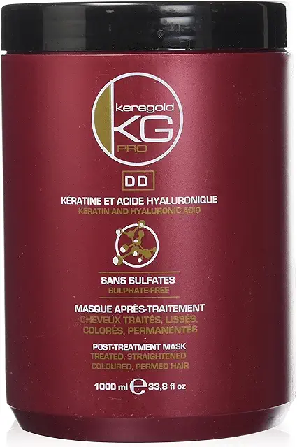 Masque KeraGold DD Botox Cheveux 1L - Kératine & Acide Hyaluronique Sans Sulfate