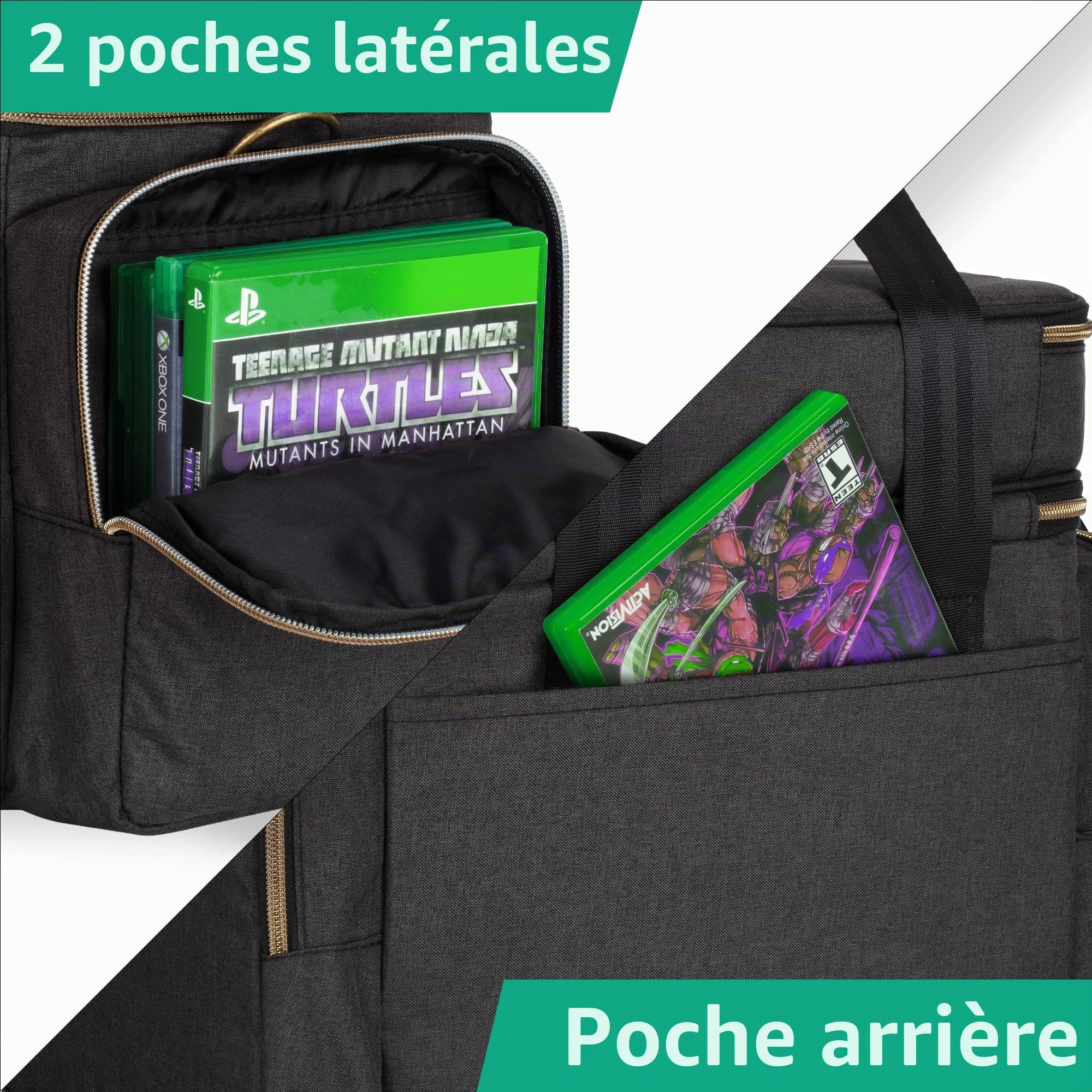 Trunab Sac de Transport pour Console Compatible avec Xbox Series X, Étui de Transport avec Plusieurs Poches de Rangement pour Manettes Xbox, Jeux, Disque Dur Portable et Autres Accessoires, Noir
