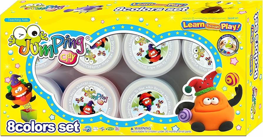 Amazon.co.jp: ジャンピングクレイ 8色セット(ボトル入り) (JPC001