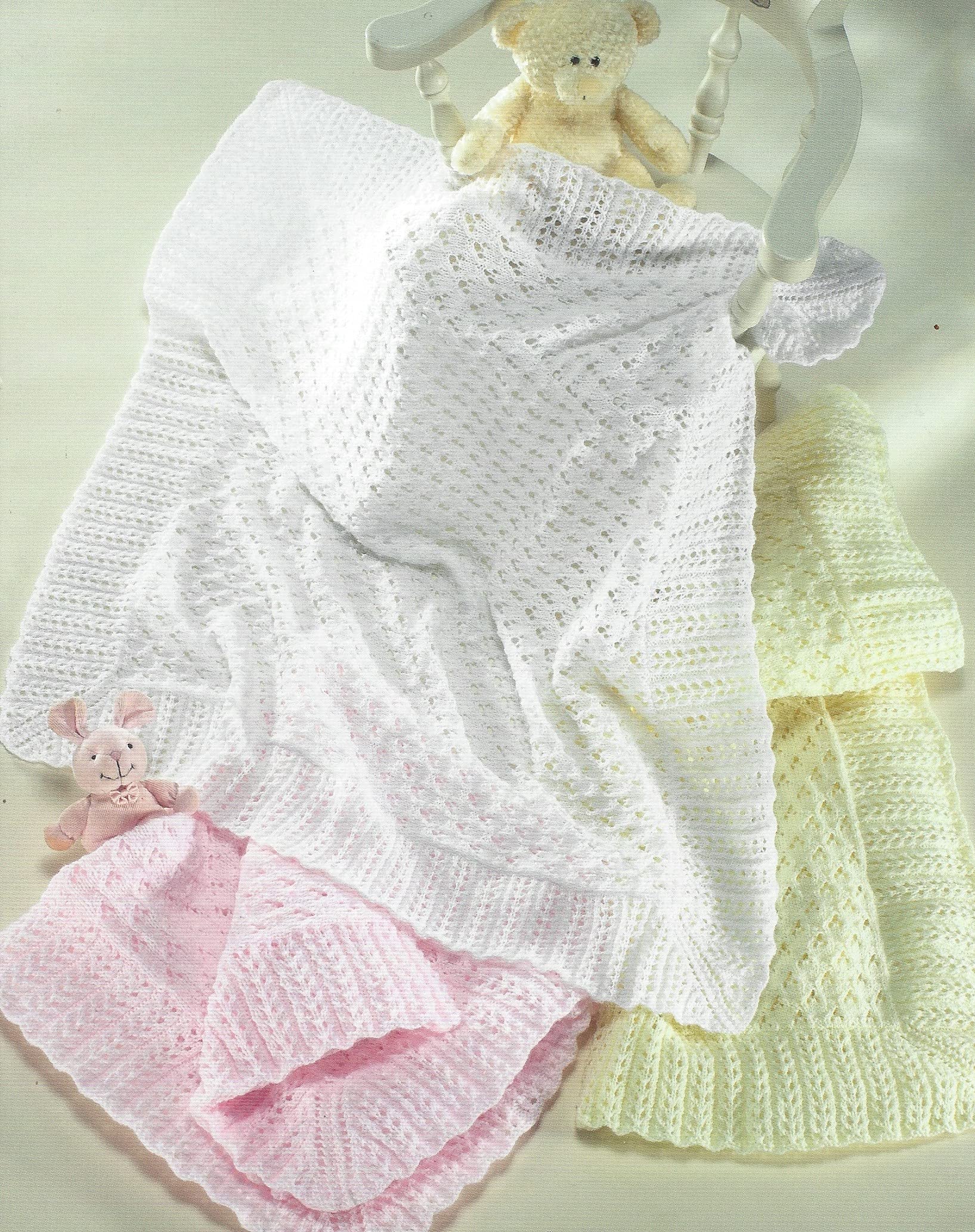 Sirdar Snuggly 3Ply/4Ply/Dk Baby Shawl Blanket Knitting Pattern 1665 By