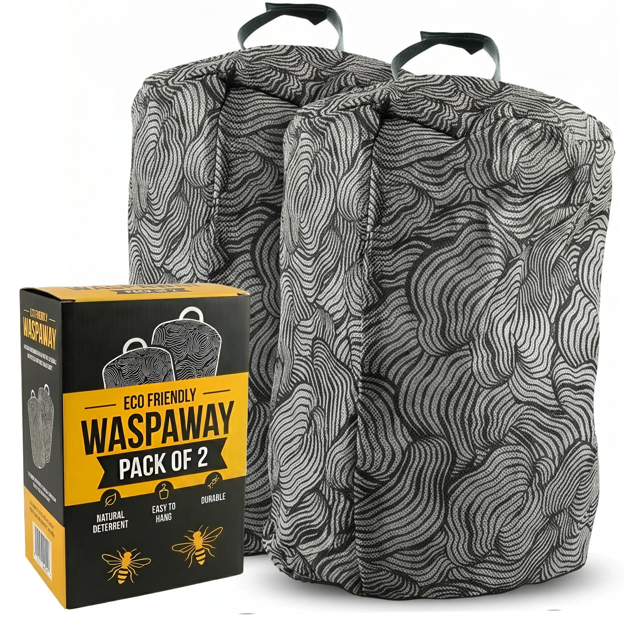 Pest Gaurd Wasp Nest 2 Pack Fake Wasp Nests for Outdoor Areas Weather Resistant Decoy False Wasps Nests - Hanging Wasps Hornets - Hanging Bee Repellent for Patio and Garden