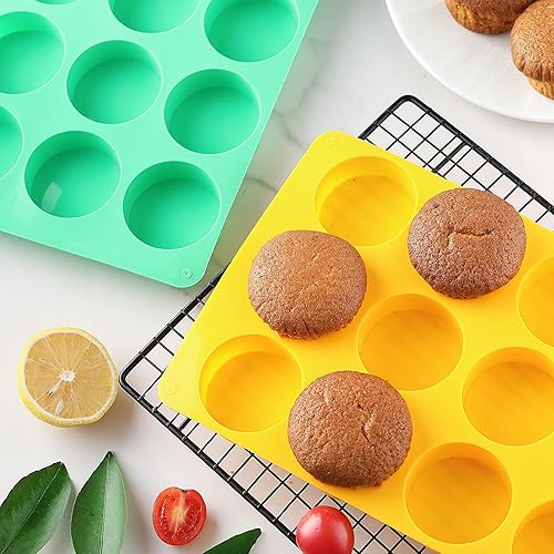 Miniatura 6 de HIA - 2 moldes redondos de silicona para galletas de chocolate con 12 cavidades, moldes para hornear para Oreo, chocolate, galletas, dulces, mini