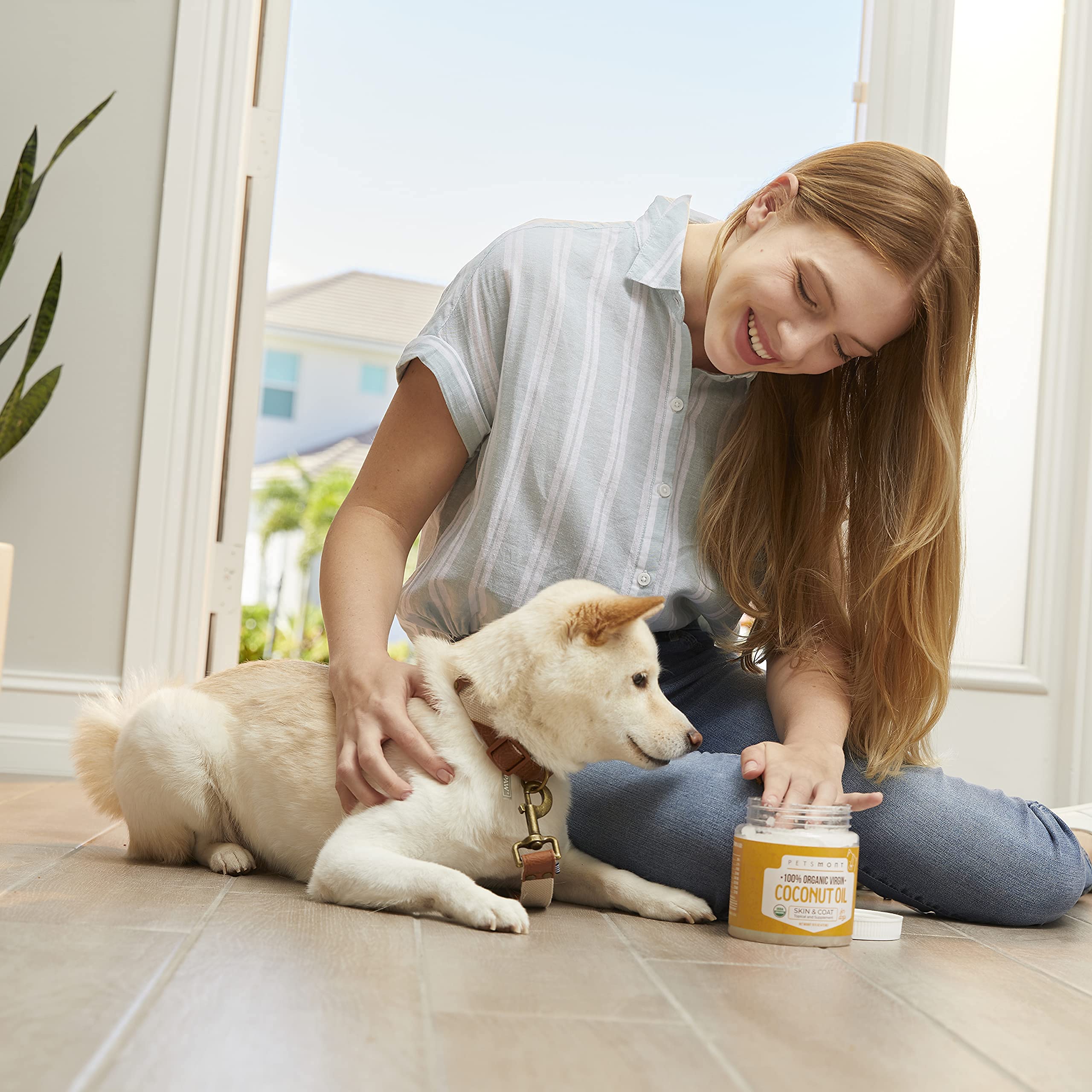 Petsmont Organic Coconut Oil for Dogs 16 fl oz Skin and Coat Virgin