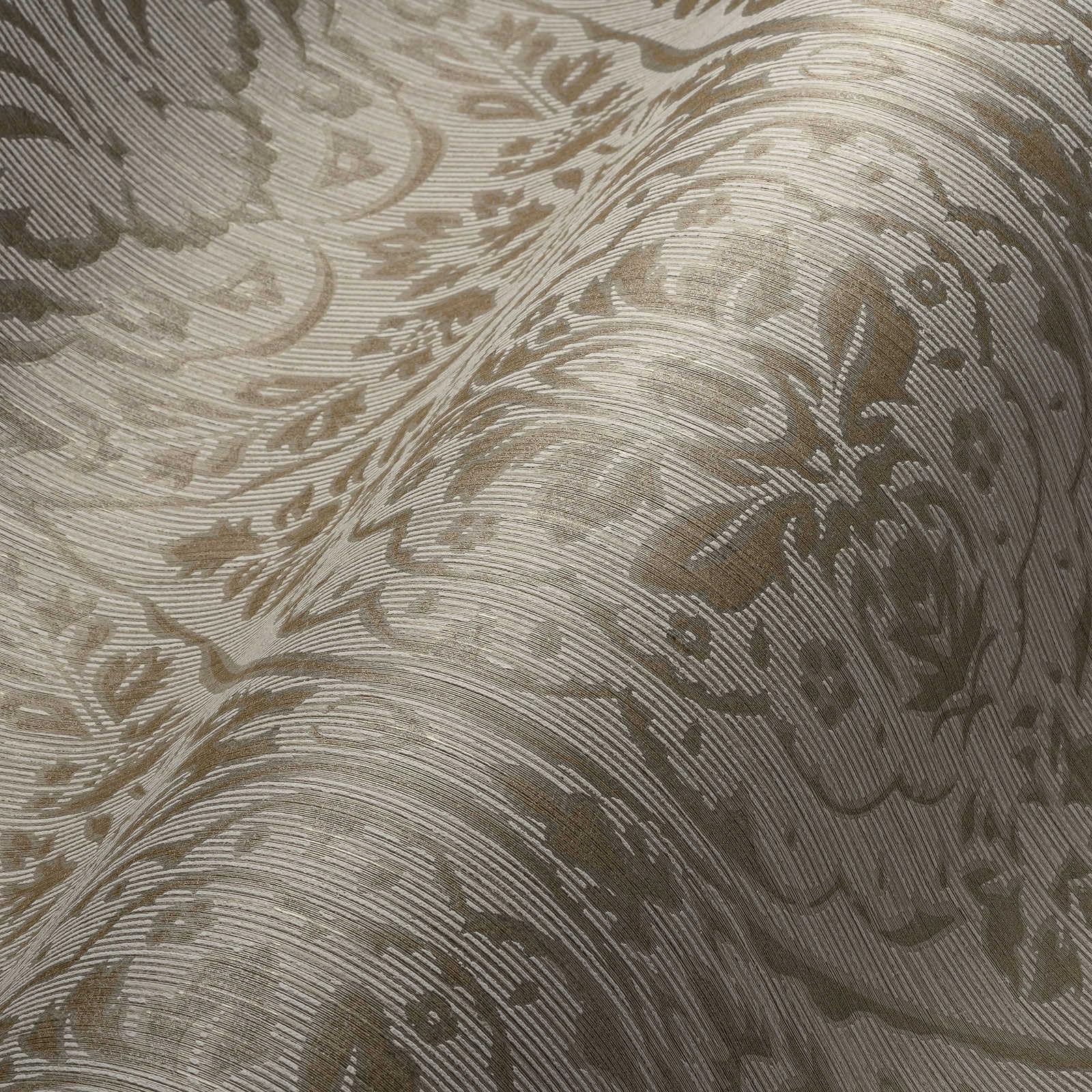 A.S. Création Architects Paper Textiltapete Tessuto 2 Tapete mit Ornamenten barock 10,05 m x 0,53 m beige braun Made in Germany 961956 96195-6