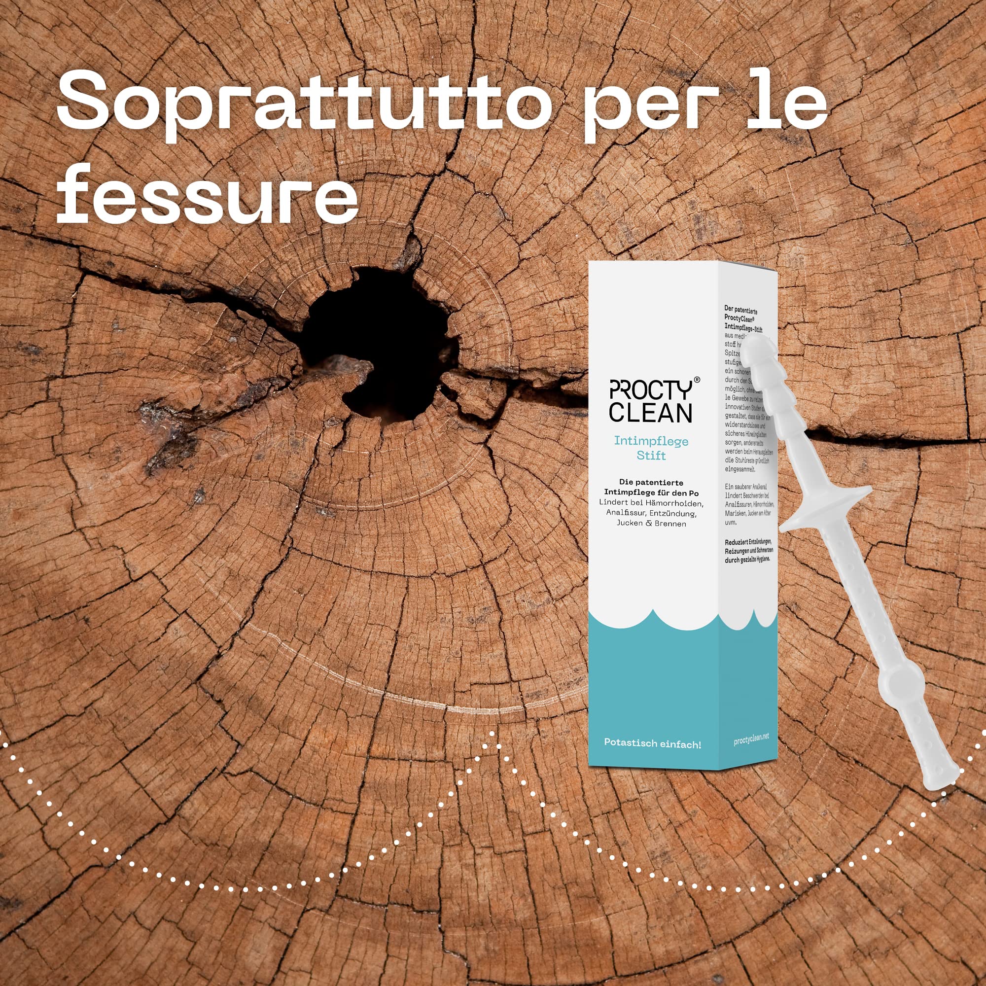 ProctyClean Kit per l'igiene intima del sedere. Brevettato! Aiuto rapido attraverso l'igiene intima. Soprattutto in caso di emorroidi, ragadi anali, prurito e bruciore. Per donne e uomini. | Brevettato, Aiuto rapido attraverso l'igiene intima. Soprattutto