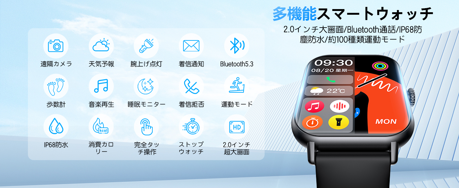 スマートウォッチ Bluetooth5.3 通話 超薄型 iPhone/アンドロイド対応 Smart Watch 着信/メッセージ通知 IP68防水 スポーツウォッチ 腕時計 SMS/Twitter/Line通知 長持ちバッテリ 音楽・カメラ制御 文字盤調整/腕上げ点灯 プレゼント 母の日 父の日 D1