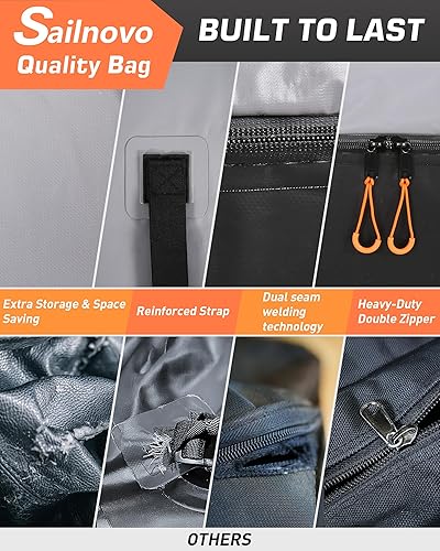Vista 13 de Sailnovo Portaequipajes de techo de PVC de 20 cúbicos para techo de automóvil, impermeable, carcasa suave, incluye alfombrilla antideslizante, 6