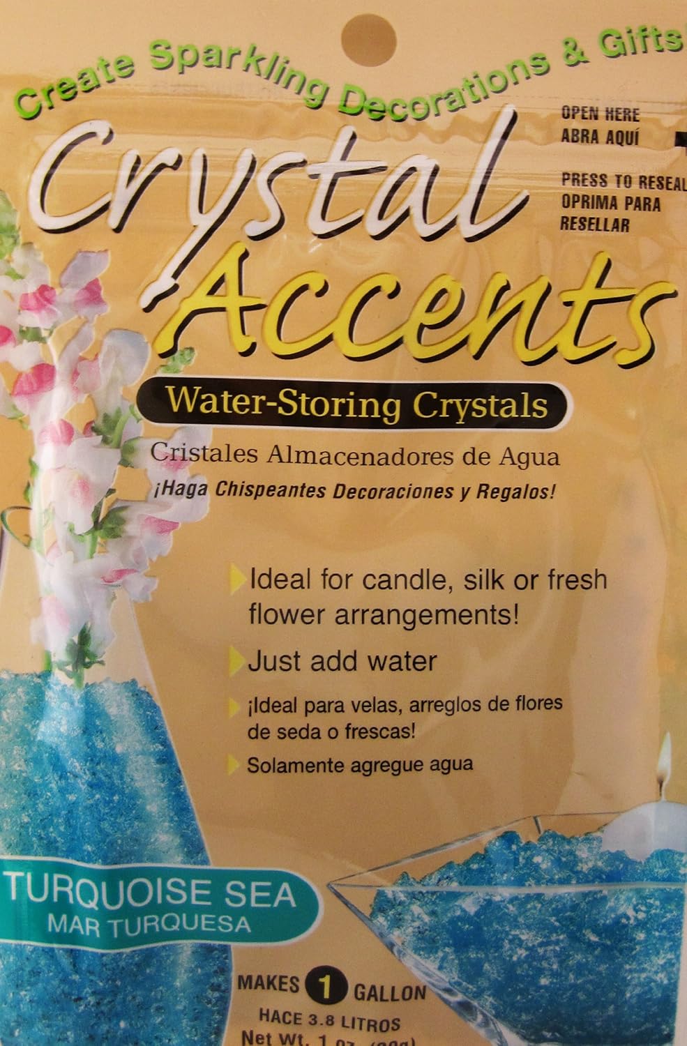1oz (30g) TURQUOISE SEA Crystal Accents brand waterstoring