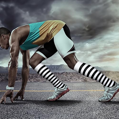 Miniatura 2 de QUXIANG - Calcetines de compresión de cobre para mujeres y hombres (8 pares), lo mejor para correr, ciclismo, atletismo, 15-20 mm Hg