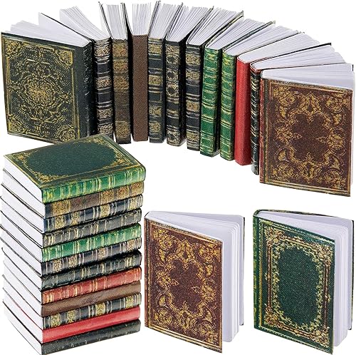 Skylety 24 piezas de libros en miniatura para casa de muñecas a escala 1:12, libros variados para casa de muñecas en miniatura, accesorios para casa