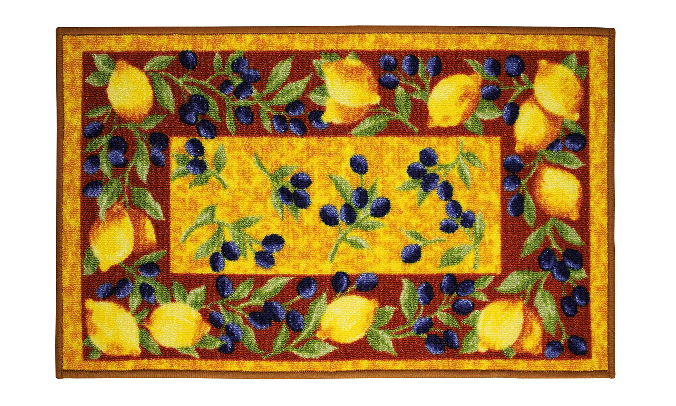 Monbeautapis 50957 Organic Lemon Line Tip Non-Slip Mat Polyamide 80 x 50 cm Yellow