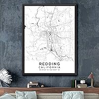 Vista 2 de Mapa de Redding, California, Light 2 (16x20)