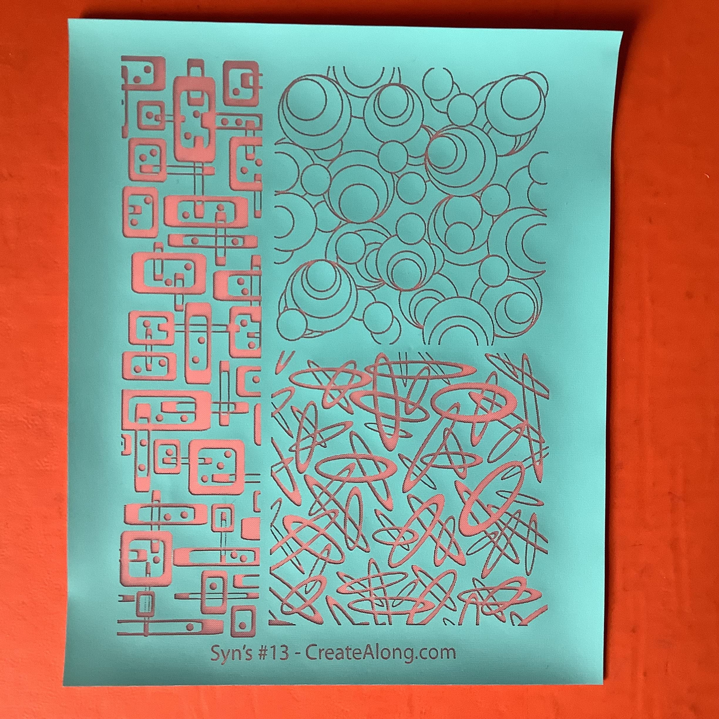 Syn's #13 Three Patterns in one Modern Circles Ovals Silkscreen for Crafting Polymer Clay + Mixed Media