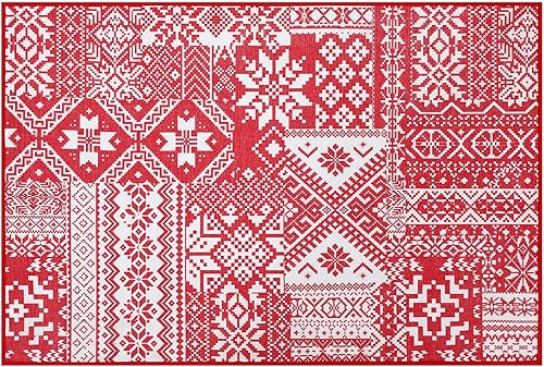 Miniatura 3 de Alfombra lavable de 8 x 10 pies, alfombra grande para sala de estar, alfombra de área de Navidad, alfombra decorativa para interiores, alfombra