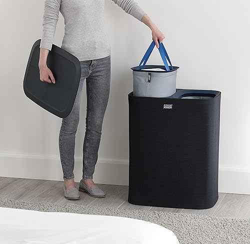 Miniatura 4 de Joseph Joseph Tota - Cesta de separación para ropa sucia de 90 litros con tapa, color negro