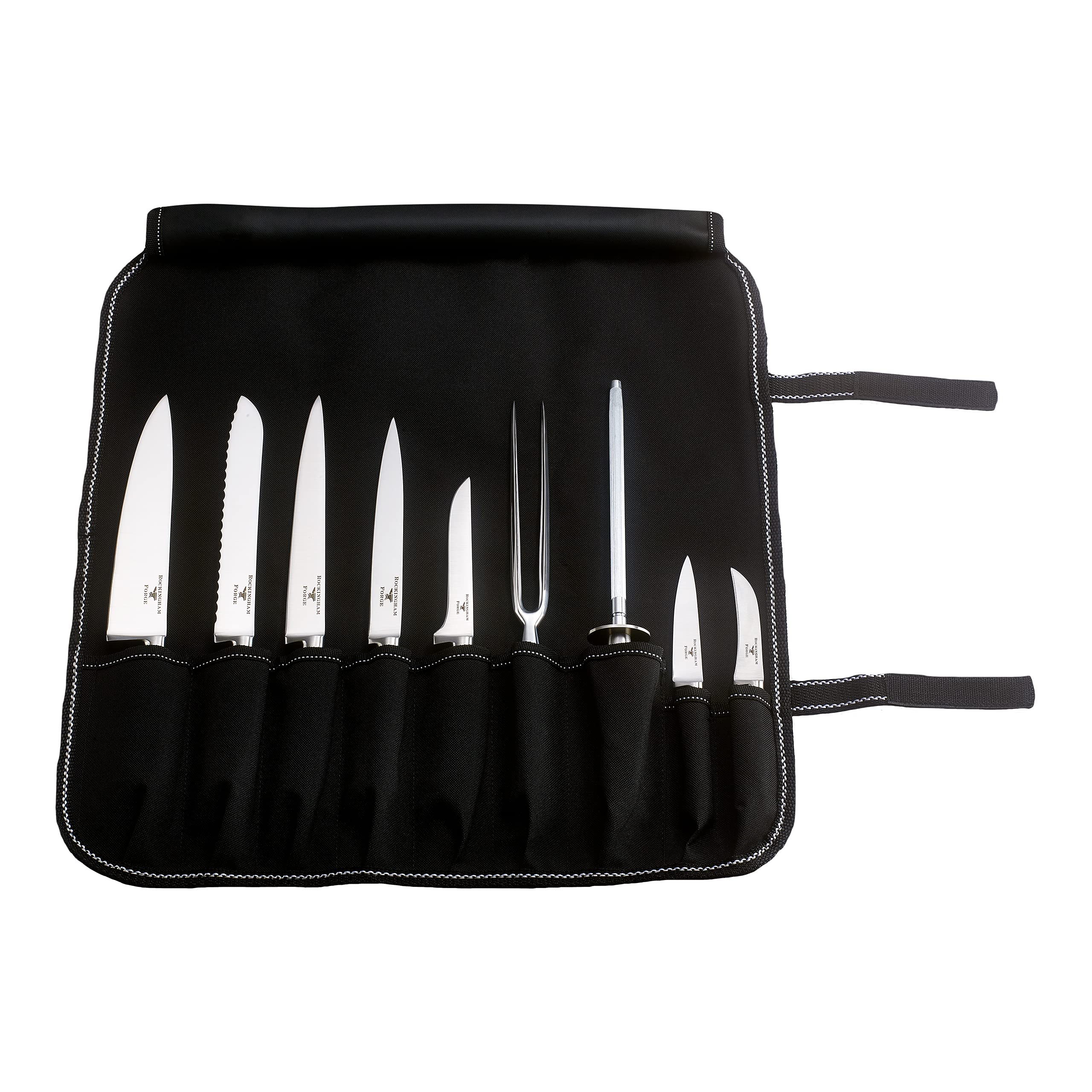 Rockingham Forge Juego de Cuchillos Profesionales de Cocinero, Contiene 9 Cuchillos de Cocina y 1 Estuche Para Cuchillos, CS-9009/10