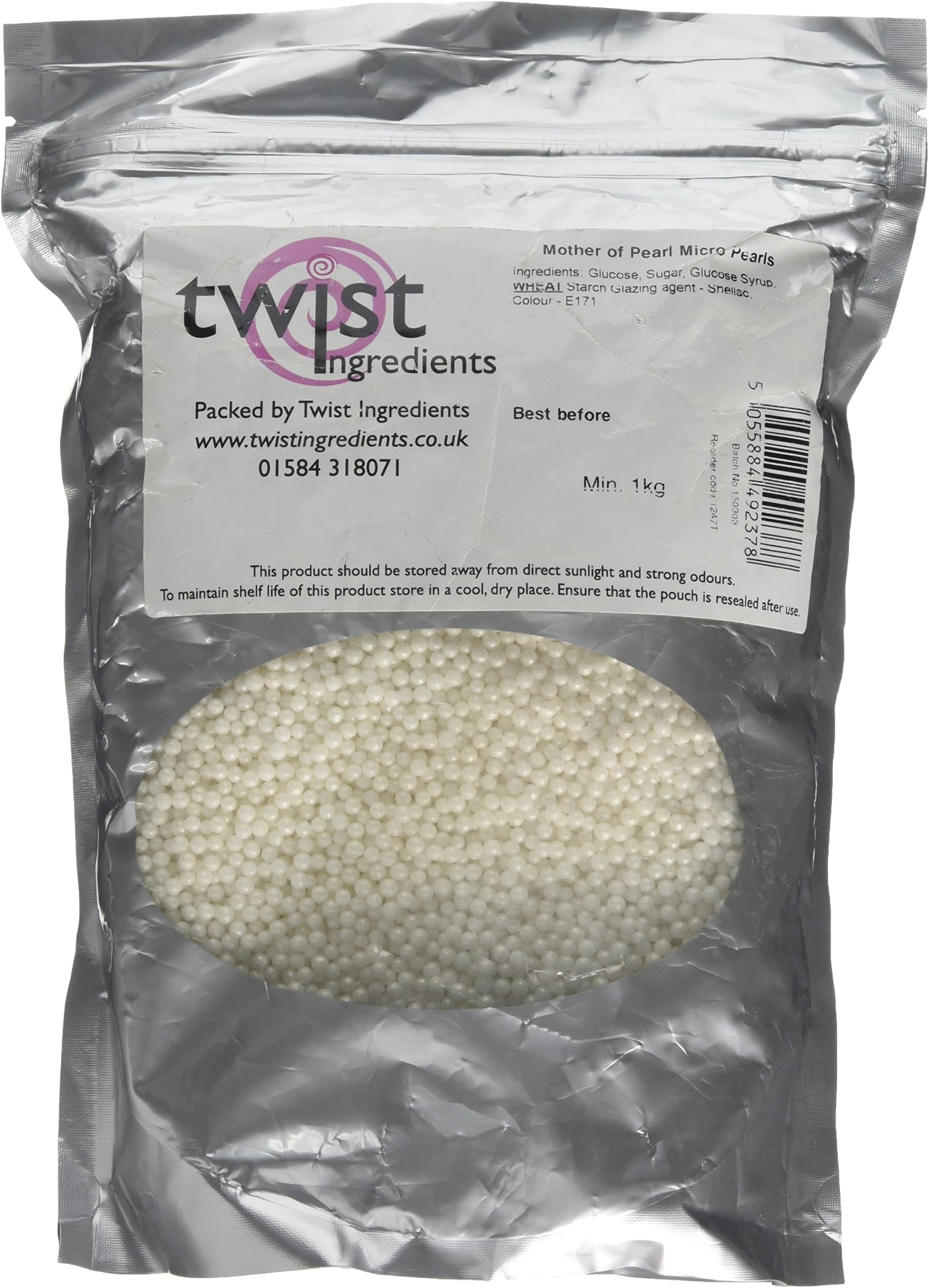 Twist IngredientsPearls - Mother of Pearl Glimmer Cake Topper Sprinkles - 800g Edible Shimmer Ball Cupcake Decorations - Weddings, Christenings & Parties