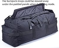 Vista 5 de Bolso de lona militar grande Mochila Equipo de equipo de engranaje de campo Bolsa de lona Bolsa de despliegue del ejército 85L Negro