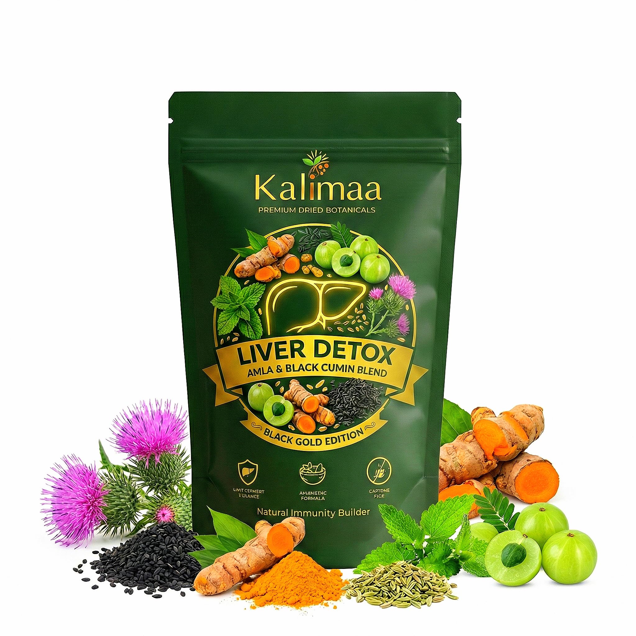 Premium Ayurvedic Liver Detox Tea 100g – Advanced Herbal Cleanse Blend with Milk Thistle & Kalonji | Supports Liver Health, Digestion & Immunity | Natural Caffeine-Free Herbal Tea-image-7