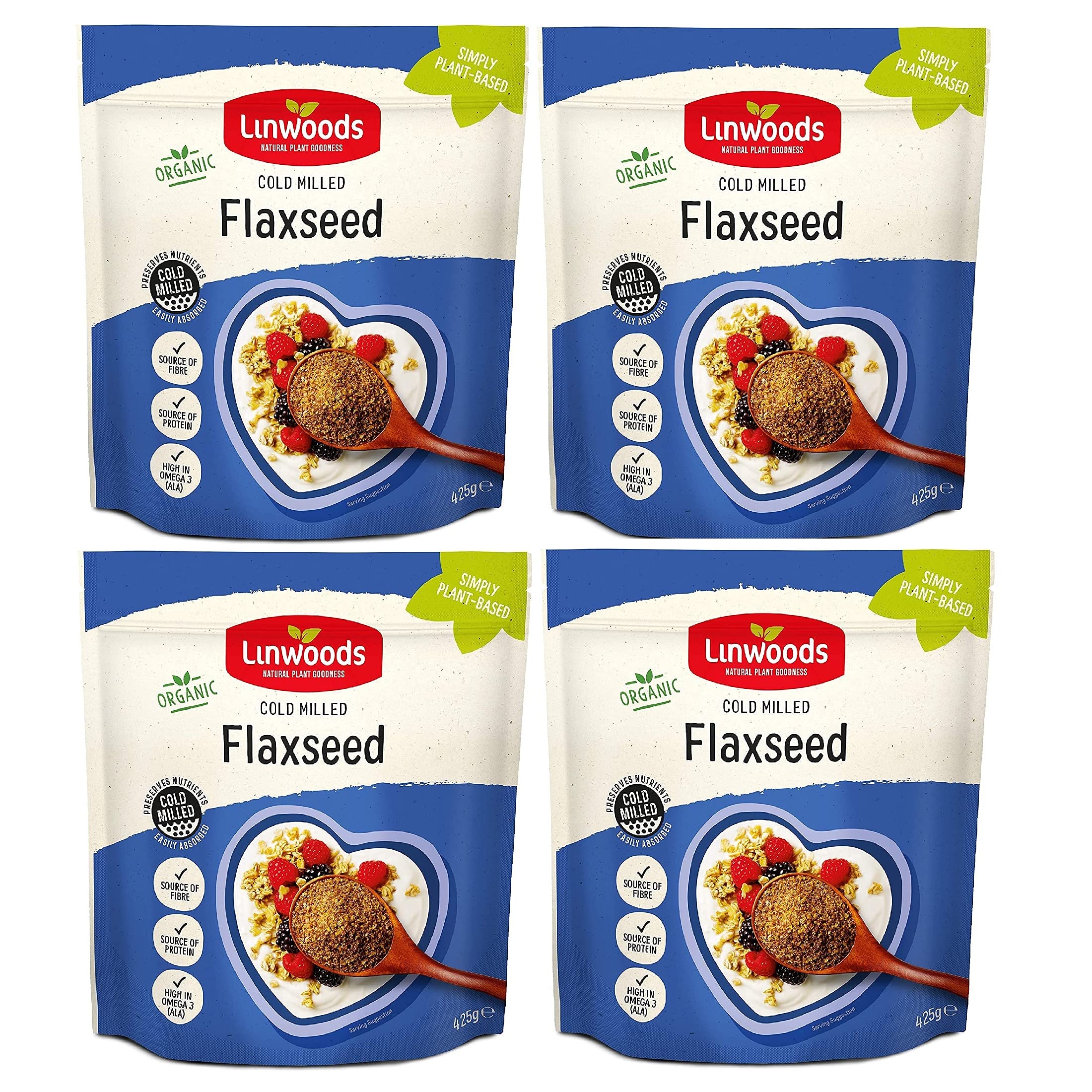 Linwoods Graines de lin bio moulées 425 g (lot de 4)