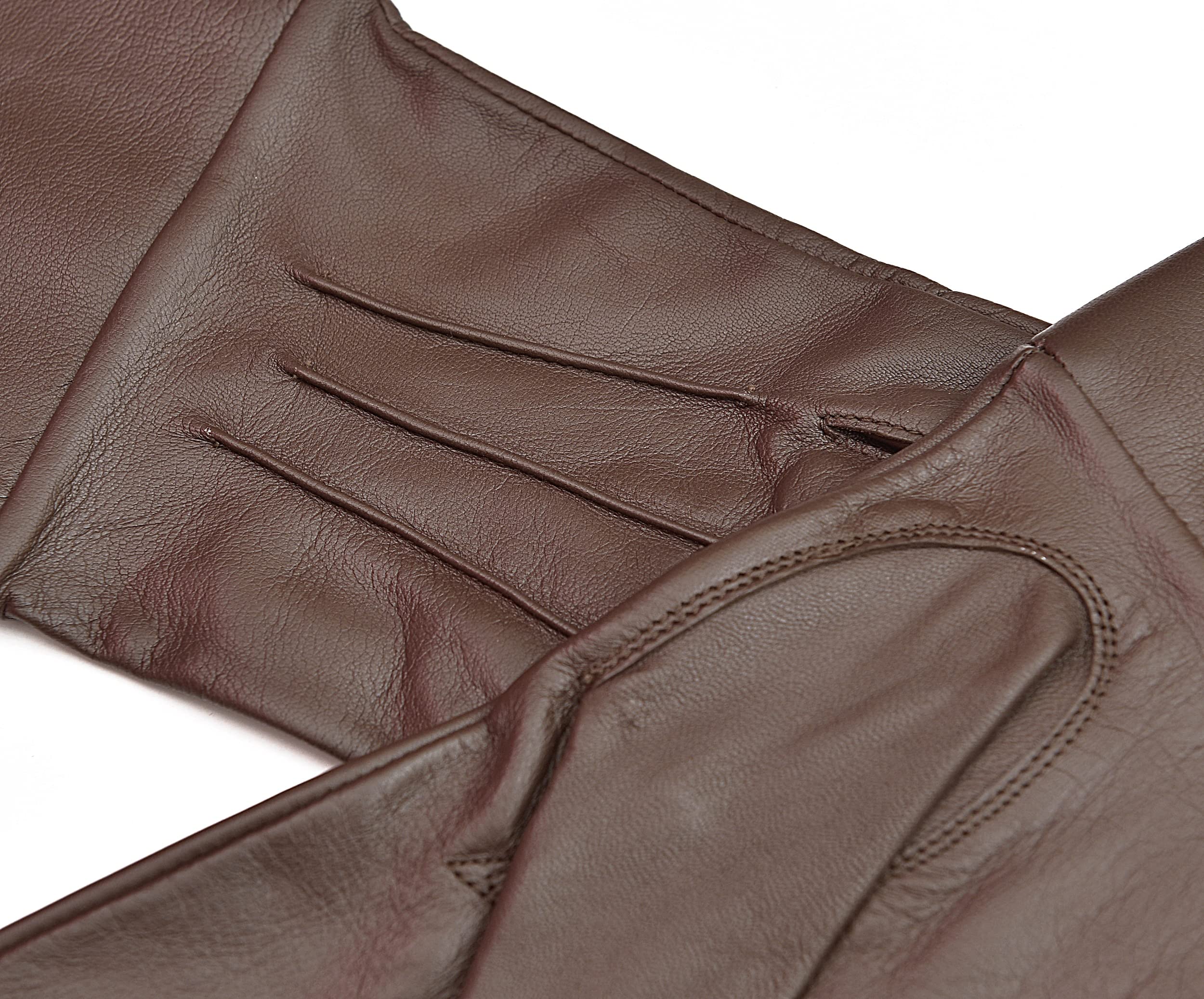 Brown Medieval Gauntlet Leather Cosplay Gloves Long Arm Cuff (Large), Black