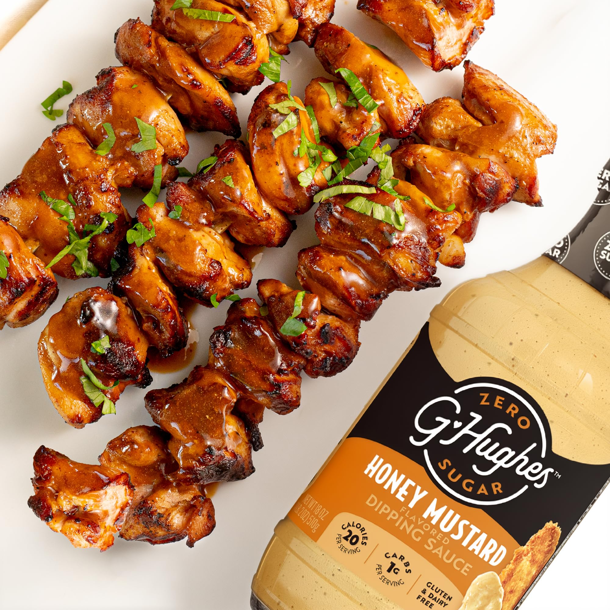 G Hughes Sugar Free Barbecue Sauce - Honey Mustard Sugar Free Dipping Sauce 18 Ounce Each - (3 Pack)